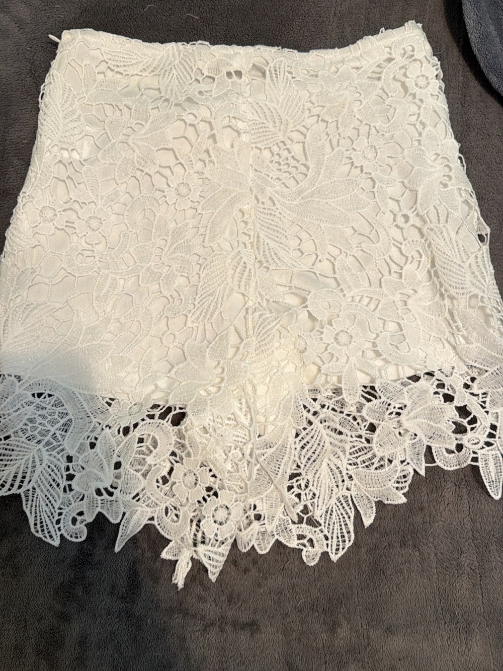 White Floral Lace Mini Skirt